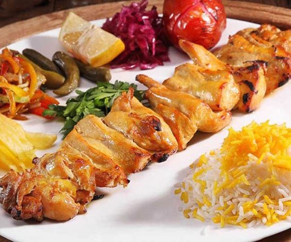 خوراک جوجه کباب زعفرانی